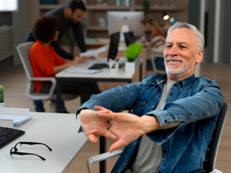 Casa Fader CoWorking Ergonomia Oficinas Estiramiento sentado